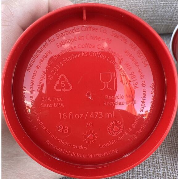 2 Starbucks 2023 Reusable Holiday Red Hot Cup 16oz Christmas Tumbler Grande NEW - Picture 5 of 5